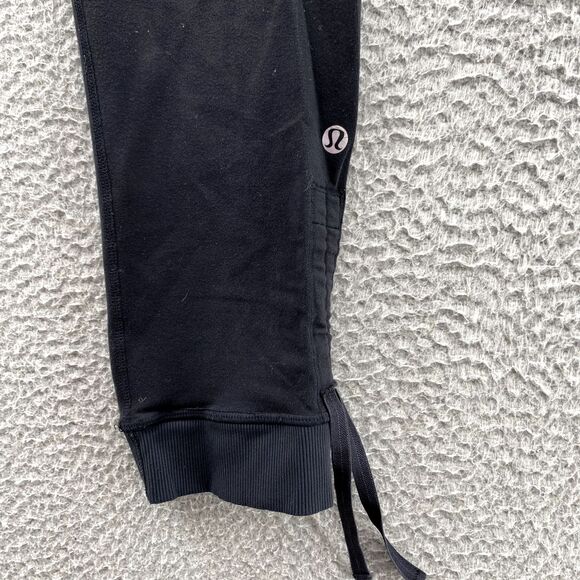 Lululemon Leggings Women's 10 Black Drawstring Capri Athleisure Yoga Y2k‎ Pants - Picture 3 of 12